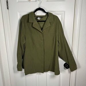 Sag Harbor Forest Green Button Down Blouse‎